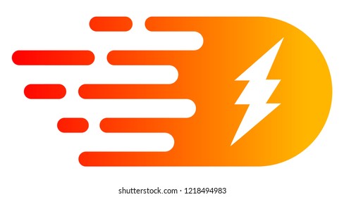 Electric strike icon with fast speed effect. Vector illustration designed for modern abstract with symbols of speed, rush, progress, energy. Fast electric strike movement symbol on a white background.