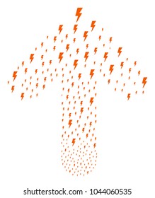 Electric Strike illustration made in the combination of forward directed arrow. Up direct arrow collage constructed from electric strike pictograms.