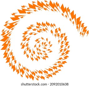  Electric strike signs are scattered into twirl mosaic structure. Abstract twirl done from scattered electric strike icons.
