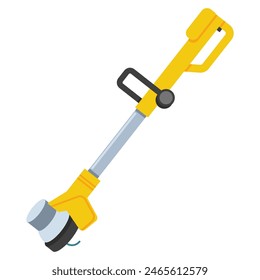 Electric string trimmer vector cartoon illustration isolated on a white background.