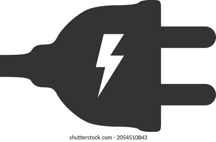 Electric supply plug vector illustration. Flat illustration iconic design of electric supply plug, isolated on a white background.