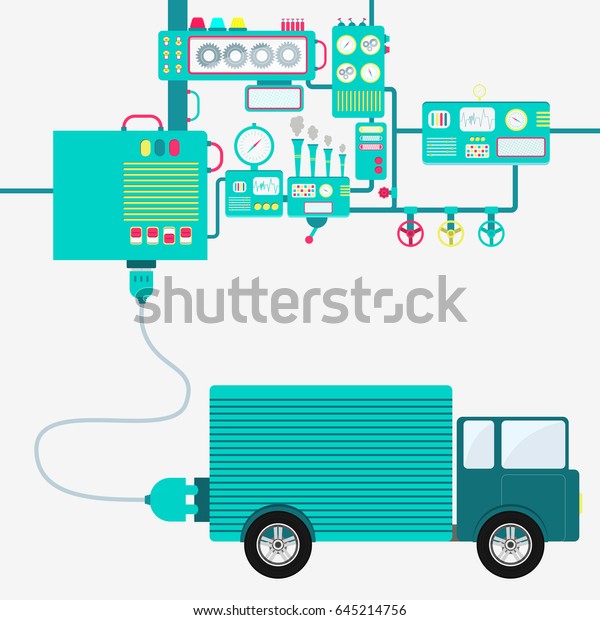 Electric supply of a truck. Machinery producing\
electrical energy.