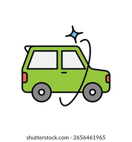 electric SUV icon with white background vector stock illustration