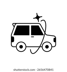 Icono de SUV eléctrico con fondo blanco Vector Ilustración de stock
