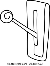 electric switch cartoon vector and illustration, black and white, hand drawn, sketch style, isolated on white background