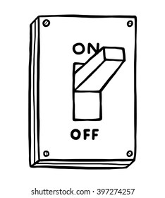 electric switch / cartoon vector and illustration, black and white, hand drawn, sketch style, isolated on white background.