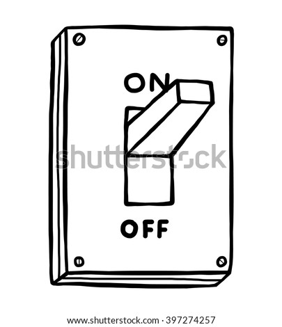 electric switch / cartoon vector and illustration, black and white, hand drawn, sketch style, isolated on white background.