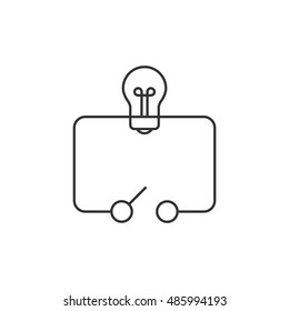 Electric switch diagram icon in thin outline style.