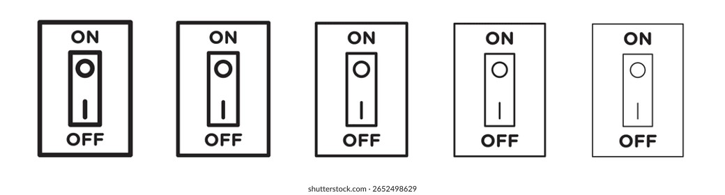 Signo de Vector blanco y negro del icono del interruptor eléctrico