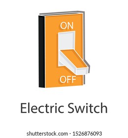 Electric switch icon concept on white background. Creative idea design use for your project. Flat vector illustration for presentation or mobile app. 
