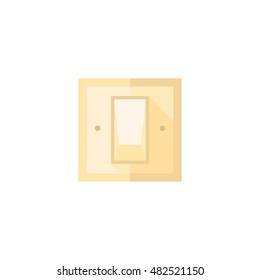 Electric switch icon in flat color style. Electrical part installation on off
