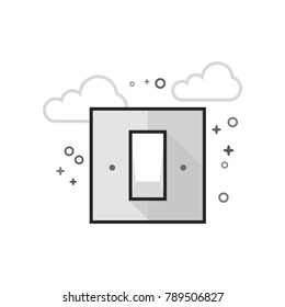 Electric switch icon in flat outlined grayscale style. Vector illustration.