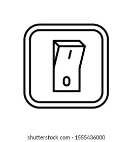 Electric switch icon. Indoor wall mount on off light or power switch symbol. Adjustable stroke width.