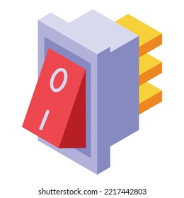 Electric Switch Icon Isometric Vector. Solar Panel. Energy Cell