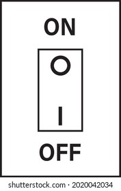 icono del interruptor eléctrico en el fondo blanco. señal de interruptor eléctrico de contorno. dos botones activados y desactivados. estilo plano.