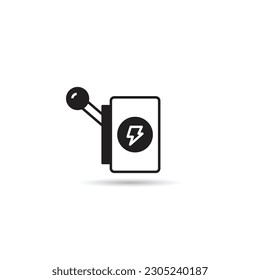 Elektroschalter-Symbol auf weißem Hintergrund