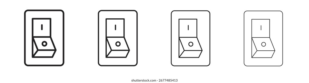 Paquete de Vector de contorno de icono de interruptor eléctrico. Mejor para el Web, móvil, ui