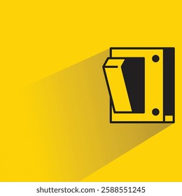 electric switch icon with shadow on yellow background