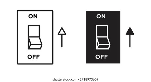 Ícone do interruptor elétrico. Símbolo, ilustração de logotipo. conjunto de ícones gráficos