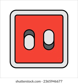 Electric switch icon in thin outline style. vector illustration on white background