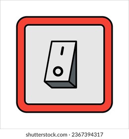 Electric switch icon in thin outline style. vector illustration on white background