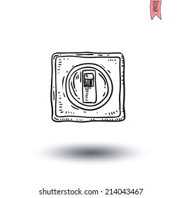electric switch icon - vector illustration