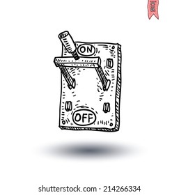 electric switch icon - vector illustration