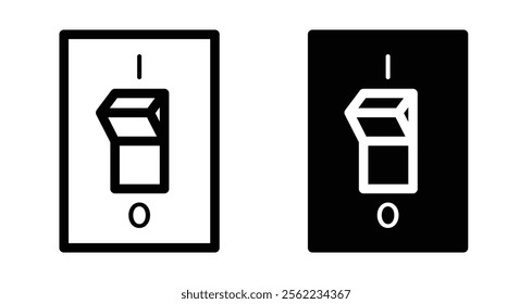 Electric switch Icons pack in outlined and flat versions