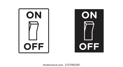 Electric switch icons set. Simple line vector illustration