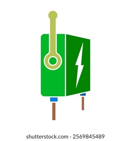 electric switch lever icon, simple flat style, illustration, logo sign symbol pictogram template, for ui or ux isolated on white for mobile app, editable