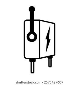 electric switch lever icon, simple flat style, illustration, logo sign symbol pictogram template, for ui or ux isolated on white for mobile app, editable