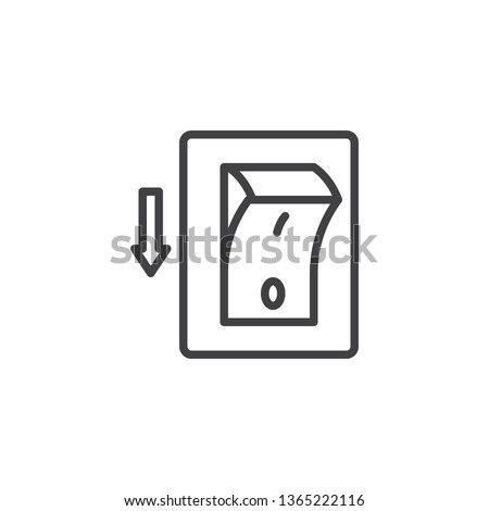 Electric switch line icon. Power off linear style sign for mobile concept and web design. Toggle switch off position outline vector icon. Symbol, logo illustration. Pixel perfect vector graphics