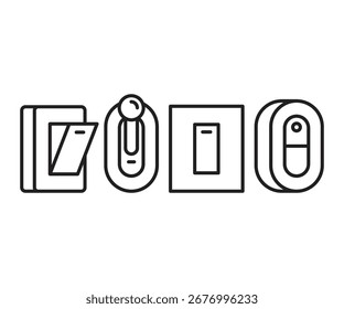 Iconos de línea de interruptor eléctrico Ilustración vectorial