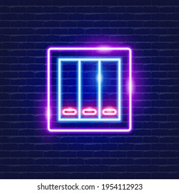 Electric switch neon icon. Electricity concept. Vector illustration for design.