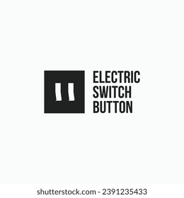 Electric switch push button minimal logo vector icon, sign illustration