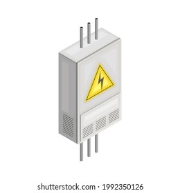 Electric Switchboard or Cabinet as Power Object Isometric Vector Illustration