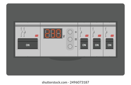 Cuadro eléctrico. Caja de fusibles. Panel de interruptor de energía eléctrica para el hogar con equipo eléctrico.