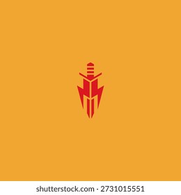 Electric sword logo, creative design.