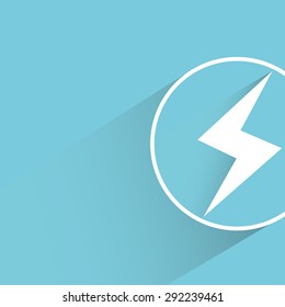 electric symbol in blue background, shadow and flat theme
