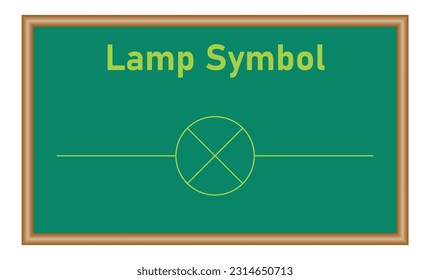 Electric symbol of lamp in physics. Resources for teachers and students.