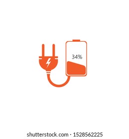 Electric symbol logo template. Modern logo with electrical battery. Can be used for company logo, warning sign, electrical instruction.