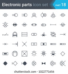 Electric symbols set of lighting