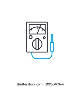 Electric system monitoring linear icon concept. Electric system monitoring line vector sign, symbol, illustration.