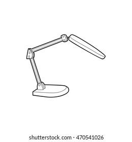 Electric table lamp icon in outline style isolated on white background. Illumination symbol