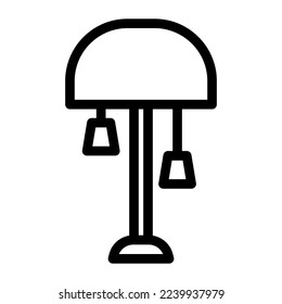 electric table lamp line icon vector. electric table lamp sign. isolated contour symbol black illustration