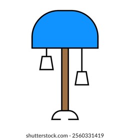 electric table lamp line icon vector. electric table lamp sign. isolated symbol illustration