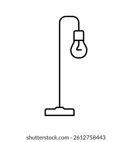 electric table lamp line icon vector. electric table lamp sign. isolated contour symbol black illustration