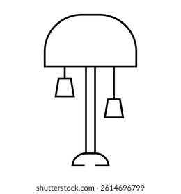 electric table lamp line icon vector. electric table lamp sign. isolated contour symbol black illustration