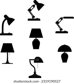 Electric table lamp silhouette set