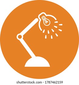 Icono de luz de mesa eléctrica / vector naranja